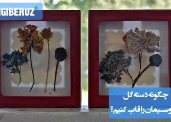 "روشهای قاب کردن دسته گل عروسی با خشک کردن، پرس کردن و استفاده از قابهای شیشهای زیبا برای حفظ خاطره."